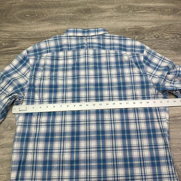 Banana Republic Soft Wash Dress Shirt Men's Large Blue Plaid Button Up Preppy - Picture 8 of 13
